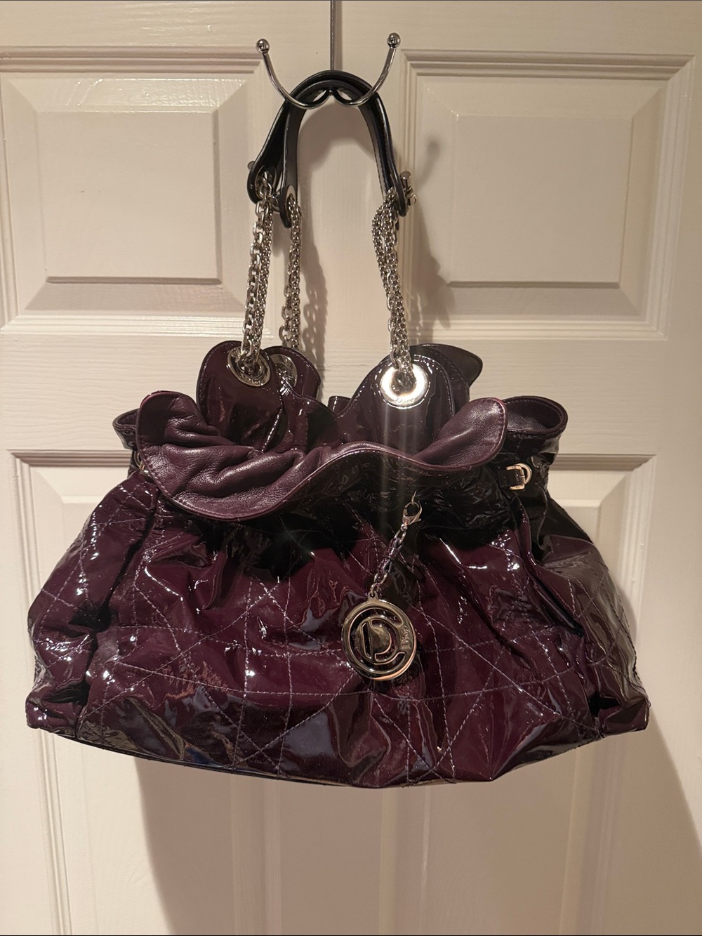 Christian Dior Patent Le Trente Bag - Plum